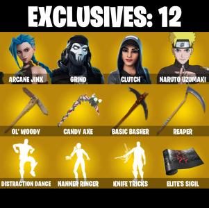 (PC/PSN/XBOX) 302 SKINS 💫 Renegade Raider ⚡️ Arcane Jinx 💍 Grind ⚡️ Clutch 💍 Naruto Uzumaki ⚡️ The Imagined 💍 Galaxy Scout | 0 V-Buck | PARENTAL CONTROLS — Fortnite account listing