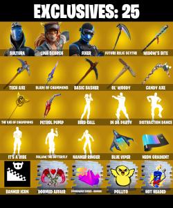 (PC/XBOX) 261 SKINS ๐ฅ Renegade Raider ๐ฅ Aerial Assault Trooper ๐ฅ Sultura ๐ฅ Lina Scorch ๐ฅ Fixer ๐ฅ Hades ๐ฅ Torin ๐ฅ Era ๐ฅ 150 VB ๐ฅ PARENTAL CONTROLS โ Fortnite account listing