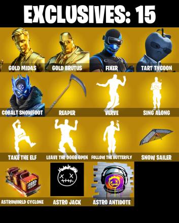 (PC/XBOX) 450 VB) 155 SKINS 🔥 Gold Brutus 🔥 Gold Midas 🔥 Tart Tycoon 🔥 Fixer 🔥 Cobalt Snowfoot 🔥 Peter Griffin 🔥 Valeria 🔥 Zenith 🔥 Rox 🔥 Eternal Knight PARENTAL CONTROLS — image 1