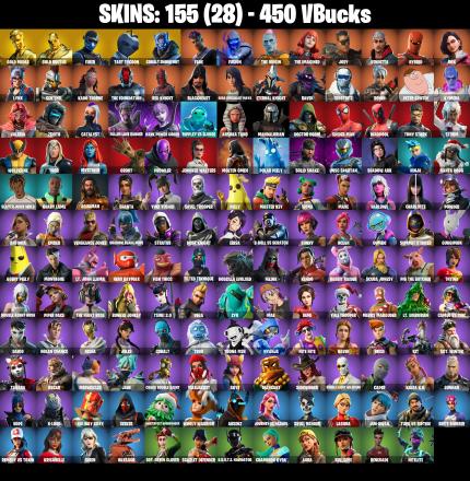(PC/XBOX) 450 VB) 155 SKINS 🔥 Gold Brutus 🔥 Gold Midas 🔥 Tart Tycoon 🔥 Fixer 🔥 Cobalt Snowfoot 🔥 Peter Griffin 🔥 Valeria 🔥 Zenith 🔥 Rox 🔥 Eternal Knight PARENTAL CONTROLS — image 2
