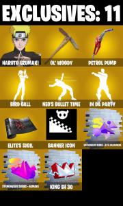 (PC/XBOX) 248 SKINS ๐ฅ Renegade Raider ๐ฅ Naruto Uzumaki ๐ฅ John Wick ๐ฅ Torin ๐ฅ The Imagined ๐ฅ The Origin ๐ฅ The Cube Queen ๐ฅ Era ๐ฅ 800 V-Buc๐ฅ PARENTAL CONTROLS โ Fortnite account listing