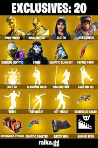 (PC/XBOX) 700 VB) 186 SKINS ๐ฅ Gold Midas ๐ฅ Gold Brutus ๐ฅ Clutch ๐ฅ Lina Scorch ๐ฅ Subzero Cryptic ๐ฅ Grind ๐ฅ Era ๐ฅ Paradigm (Reality-659) PARENTAL CONTROLS โ Fortnite account listing
