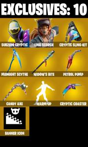 (PC/XBOX) 200 SKINS 🔥 Renegade Raider 🔥 Subzero Cryptic 🔥 Lina Scorch 🔥 Backlash 🔥 The Imagined 🔥 The Origin 🔥 Era 🔥 The Ageless 🔥 50 V-Bucks PARENTAL CONTROLS — Fortnite account listing