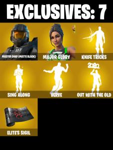 (PC/PSN) 188 SKINS 🔥 Master Chief (Matte Black) 🔥 Major Glory 🔥 Gear Specialist Maya 🔥 Galaxy Scout 🔥 Torin 🔥 The Imagined 🔥 50 V-Bucks PARENTAL CONTROLS — Fortnite account listing