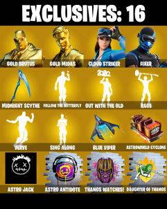 (PC/PSN/XBOX) 165 SKINS 💫 Gold Brutus ⚡️ Gold Midas 💍 Cloud Striker ⚡️ Fixer 💍 Optimus Prime ⚡️ Catalyst 💍 Fusion ⚡️ Red Knight | 250 V-Buck | PARENTAL CONTROLS — Fortnite account listing