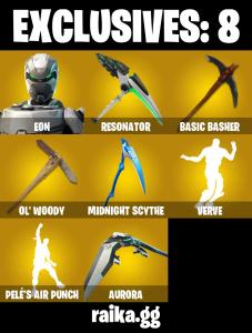 (PC) 400 VB) 157 SKINS π₯ Eon π₯ The Origin π₯ Omegarok π₯ Snap π₯ Malik π₯ The Imagined π₯ Peter Griffin π₯ Valeria π₯ Ronin π₯ Spectra Knight π₯ Zeus PARENTAL CONTROLS β Fortnite account listing