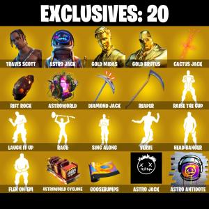 ๐ฅ EXCLUSIVE OFFER ๐ฅ(PC/PSN/XBOX) 74 SKINS ๐ซ Travis Scott โก๏ธ Astro Jack ๐ Gold Midas โก๏ธ Gold Brutus ๐ Fusion โก๏ธ Gear Specialist Maya ๐ Deadeye โก๏ธ Red Knight ๐ Oro โก๏ธ Fade | 300 V-Buck | PARENTAL CONTROLS โ Fortnite account listing