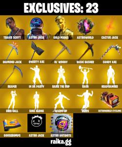 💥 EXCLUSIVE OFFER 💥(PC/PSN/XBOX) 219 SKINS 💫 Travis Scott ⚡️ Astro Jack 💍 Renegade Raider ⚡️ Gold Midas 💍 Omen ⚡️ Predator 💍 Gear Specialist Maya ⚡️ Red Knight | 0 V-Buck | PARENTAL CONTROLS — Fortnite account listing