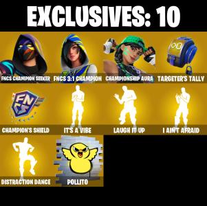 (PC/PSN/XBOX) 201 SKINS π₯ FNCS Champion Seeker π₯ FNCS 3:1 Champion π₯ Championship Aura π₯ Valeria π₯ The Imagined π₯ Joltara π₯ 600 V-Buc PARENTAL CONTROLS β Fortnite account listing