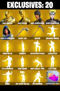 (PC/PSN) 226 SKINS π₯ Renegade Raider π₯ Aerial Assault Trooper π₯ Gold Brutus π₯ Gold Midas π₯ Keri Commander π₯ Naruto Uzumaki π₯ 900 V-Bucπ₯ PARENTAL CONTROLS β Fortnite account listing