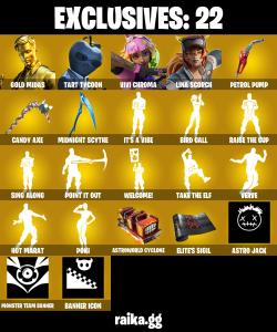 (PC/XBOX) 450 VB) 153 SKINS ๐ฅ Renegade Raider ๐ฅ Gold Midas ๐ฅ Tart Tycoon ๐ฅ Vivi Chroma ๐ฅ Lina Scorch ๐ฅ Era ๐ฅ Red Knight ๐ฅ Eternal Knight PARENTAL CONTROLS โ Fortnite account listing
