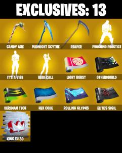 (PC/XBOX) 151 SKINS ๐ฅ Explorer Emilie ๐ฅ Galaxy Scout ๐ฅ Torin ๐ฅ The Imagined ๐ฅ The Origin ๐ฅ The Cube Queen ๐ฅ Kymera ๐ฅ Red Knight ๐ฅ 0 V-Buc PARENTAL CONTROLS โ Fortnite account listing