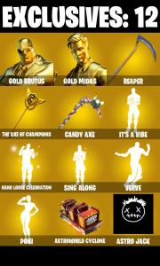 (PC/XBOX) 1400 VB) 198 SKINS 🔥 Renegade Raider 🔥 Aerial Assault Trooper 🔥 Gold Brutus 🔥 Gold Midas 🔥 Joltara 🔥 Zeus 🔥 Eternal Knight 🔥 Twyn 🔥 Alli PARENTAL CONTROLS — Fortnite account listing