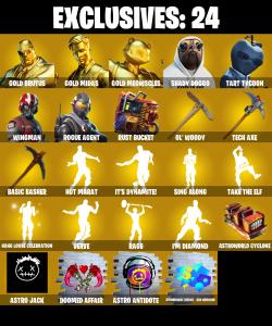 (PC) 209 SKINS 🔥 Gold Brutus 🔥 Gold Midas 🔥 Gold Meowscles 🔥 Shady Doggo 🔥 Tart Tycoon 🔥 Wingman 🔥 Rogue Agent 🔥 1200 V-Buc🔥 PARENTAL CONTROLS — Fortnite account listing