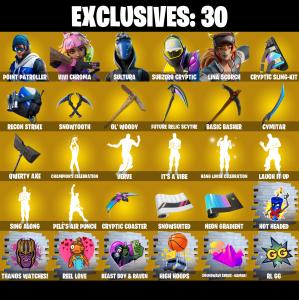 (PC) 186 SKINS ๐ฅ Renegade Raider ๐ฅ Point Patroller ๐ฅ Vivi Chroma ๐ฅ Sultura ๐ฅ Subzero Cryptic ๐ฅ Lina Scorch ๐ฅ Valeria ๐ฅ 150 V-Buc PARENTAL CONTROLS โ Fortnite account listing