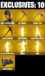 (PC) 220 SKINS ๐ฅ Renegade Raider ๐ฅ Keri Commander ๐ฅ The Imagined ๐ฅ The Origin ๐ฅ Kymera ๐ฅ Red Knight ๐ฅ The Ageless ๐ฅ Mizuki ๐ฅ 0 V-Bucks๐ฅ PARENTAL CONTROLS โ Fortnite account listing