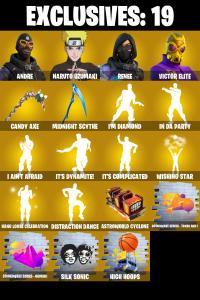 (PC/PSN/XBOX) 239 SKINS ๐ฅ Renegade Raider ๐ฅ Master Chief ๐ฅ Andre ๐ฅ Naruto Uzumaki ๐ฅ Renee ๐ฅ Victor Elite ๐ฅ Snap ๐ฅ Zeus ๐ฅ Twyn ๐ฅ 600 VB | PARENTAL CONTROLS โ Fortnite account listing