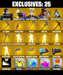 (PC) 247 SKINS 🔥 Snake Eyes 🔥 Subzero Cryptic 🔥 Naruto Uzumaki 🔥 Lina Scorch 🔥 Fate 🔥 The Imagined 🔥 The Origin 🔥 Kymera 🔥 500 V-Bucks🔥 PARENTAL CONTROLS — Fortnite account listing