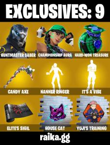 (PC/PSN) 1300 VB) 151 SKINS 🔥 Huntmaster Saber 🔥 Championship Aura 🔥 Leviathan 🔥 The Ageless 🔥 Omegarok 🔥 Mizuki 🔥 Era 🔥 Peter Griffin PARENTAL CONTROLS — Fortnite account listing