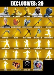 (PC) 212 SKINS 🔥 Rogue Spider Knight 🔥 Gold Brutus 🔥 Gold Midas 🔥 Shady Doggo 🔥 Tart Tycoon 🔥 Striker Specialist 🔥 100 V-Buc🔥 PARENTAL CONTROLS — Fortnite account listing