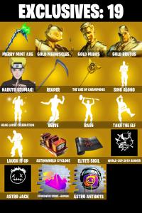 (PC/PSN/XBOX) 357 SKINS ๐ฅ Renegade Raider ๐ฅ Gold Meowscles ๐ฅ Gold Midas ๐ฅ Gold Brutus ๐ฅ Naruto Uzumaki ๐ฅ Predator ๐ฅ Menace | PARENTAL CONTROLS โ Fortnite account listing