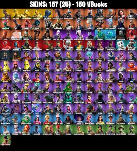 (PC/PSN) 150 VB) 157 SKINS 🔥 TRAVIS SCOTT 🔥 GOLD MIDAS 🔥 GOLD MEOWSCLES 🔥 GOLD BRUTUS 🔥 TART TYCOON 🔥 GEAR SPECIALIST MAYA 🔥 ETERNAL KNIGH | PARENTAL CONTROLS — Fortnite account listing