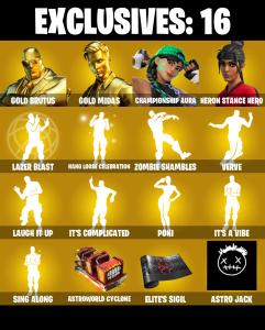 (PC/XBOX) 500 VB) 251 SKINS 💫 Gold Brutus 🔥 Gold Midas 💎 Championship Aura 🔥 Heron Stance Hero 💎 Predator 🔥 Red Knight 💎 Frostbite 🔥 Kymera | PARENTAL CONTROL — Fortnite account listing