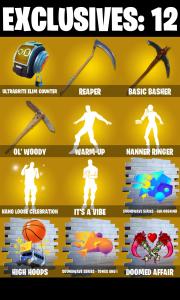 (PC/PSN/XBOX) 126 SKINS ๐ฅ The Origin ๐ฅ Predator ๐ฅ The Ageless ๐ฅ Omegarok ๐ฅ Snap ๐ฅ Malik ๐ฅ The Imagined ๐ฅ Kymera ๐ฅ Peter Griffin ๐ฅ 400 V-Buc PARENTAL CONTROLS โ Fortnite account listing