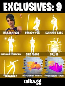 (PC/XBOX) 0 VB) 198 SKINS ๐ฅ The Champion ๐ฅ The Origin ๐ฅ Predator ๐ฅ The Ageless ๐ฅ Snap ๐ฅ Malik ๐ฅ The Imagined ๐ฅ Kymera ๐ฅ Peter Griffin PARENTAL CONTROLS โ Fortnite account listing