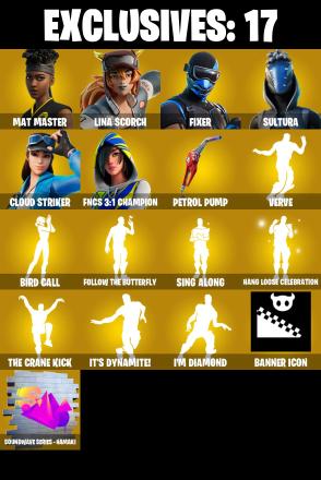 (PC/XBOX) 200 SKINS 🔥 Master Chief 🔥 Mat Master 🔥 Lina Scorch 🔥 Fixer 🔥 Sultura 🔥 Cloud Striker 🔥 FNCS 3:1 Champion 🔥 Raz 🔥 300 V-Bucks🔥 PARENTAL CONTROLS — image 1