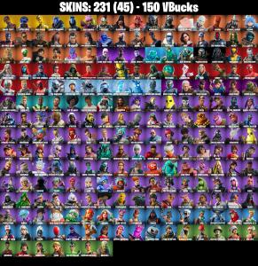 (PC/XBOX) 231 SKINS 🔥 TRAVIS SCOTT 🔥 ASTRO JACK 🔥 GOLD MIDAS 🔥 COBALT SNOWFOOT 🔥 SULTURA 🔥 VIVI CHROMA 🔥 SENTINEL 🔥 BLACKHEART 🔥 150 VB | PARENTAL CONTROLS — Fortnite account listing