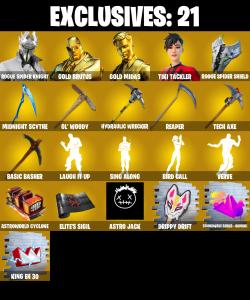 (PC) 265 SKINS 🔥 Rogue Spider Knight 🔥 Gold Brutus 🔥 Gold Midas 🔥 Tiki Tackler 🔥 Gear Specialist Maya 🔥 Torin 🔥 Red Knight 🔥 0 V-Buc🔥 PARENTAL CONTROLS — Fortnite account listing