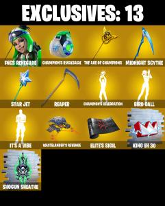 (PC/XBOX) 350 VB) 224 SKINS π₯ Renegade Raider π₯ FNCS Renegade π₯ Spectra Knight π₯ Valeria π₯ Peter Griffin π₯ Mizuki π₯ Zeus π₯ Era π₯ Optimus Prime | PARENTAL CONTROLS β Fortnite account listing