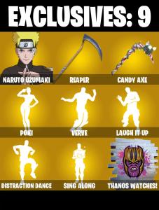 (PC/PSN/XBOX) 206 SKINS π Renegade Raider π Naruto Uzumaki π Eternal Knight π Raz π Torin π Gear Specialist Maya π The Imagined π 850 V-Buck PARENTAL CONTROL β Fortnite account listing