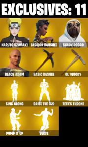 (PC/PSN/XBOX) 209 SKINS ๐ Renegade Raider ๐ Aerial Assault Trooper ๐ Naruto Uzumaki ๐ Fashion Banshee ๐ Shady Doggo ๐ 650 V-Buck PARENTAL CONTROL โ Fortnite account listing