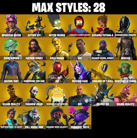 (PC/PSN/XBOX) 120 SKINS / Gold Midas π° Gear Specialist Maya π° Eternal Knight π° The Foundation π° Menace π° Predator π° Fade π° 200 V-Buck PARENTAL CONTROL β image 3