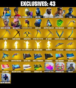 (PC/PSN/XBOX) 212 SKINS ๐ Cloud Striker ๐ Heron Stance Hero ๐ Subzero Cryptic ๐ Sultura ๐ Shady Doggo ๐ Lina Scorch ๐ Fixer ๐ 350 V-Buck PARENTAL CONTROL โ Fortnite account listing