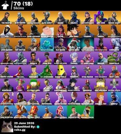[PC/PSN/XBOX] | 70 Skins | The Reaper | Blue Squire | Elite Agent | Take The L | Royale Knight | Havoc | Trilogy | Sub Commander | End Zone | O4G — image 1