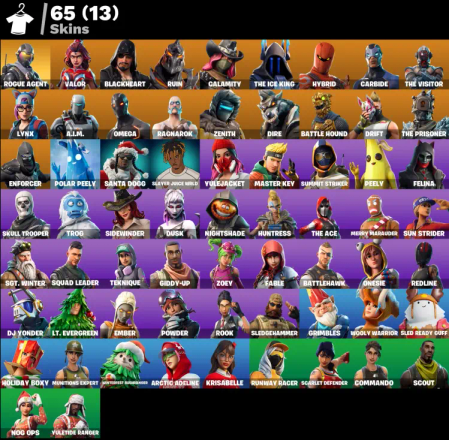 [PC/PSN/XBOX/SWITCH] 65 skins | Rogue Agent | Valor | Blackheart | Ruin | Calamity | The Ice King | Hybrid | Carbide | The Visitor | Lynx | A.I.M. | Omega | 500 VB — image 1