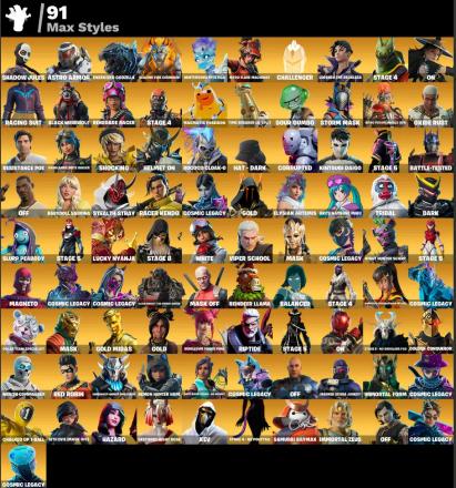 (PC PSN XBOX) 306 skins | Renegade Raider | Gold Midas | Kymera | Sentinel | Omegarok | Ragnarok | A.I.M. | Carbide | The Foundation | Raptor | Chomp Sr. / RYU — image 5