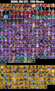 (PC/PSN/XBOX) 205 SKINS ⚡️ Lina Scorch ⚡️ Arcane Vi ⚡️ Tart Tycoon ⚡️ Predator ⚡️ The Imagined ⚡️ Kado Thorne ⚡️ Raven ⚡️ Hades ⚡️ 1750 V-Bucks