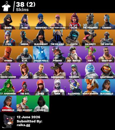 [PC/XBOX] 38 skins | OG STW | IKONIK | Glow | Valor | The Prisoner | Carbide | Lynx | Omega | Blackheart | The Ice King | Zenith | The Visitor | 450 VB — image 1