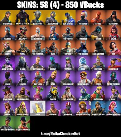 [PSN/PC/XBOX] 58 skins | The Reaper | Take The L | Omega (stage 5) | Elite Agent | Rogue Agent | Blue Striker | Catalyst | Hybrid | Blackheart | Carbide | Calamity | 850 VB — image 1