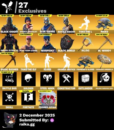 [PC//XBOX]  105 skins | OG STW | Black Knight | Sparkle Specialist | Blue Squire | Royale Knight | Omega (stage 5) | John Wick | Blackheart | Valor | Catalyst | 150 VB — image 1