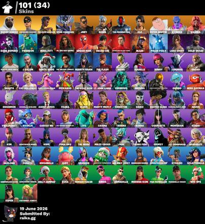 [PC/PSN] 101 skins | Renegade Raider | Shady Doggo | Unchained Ramirez | Fashion Banshee | Spire Assassin | Joey | Ronin | The Foundation | Raz | 1150 VB — image 1