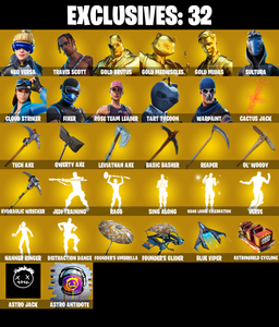 OG STW ✨ 235 SKINS ✨ Neo Versa ✨ Travis Scott ✨ Gold Brutus ✨ Gold Meowscles ✨ Gold Midas ✨ Sultura ✨ Cloud Striker ✨ 1350 VB (PC/PSN/XBOX) — Fortnite account listing