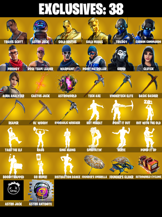 OG STW ✨ 204 SKINS ✨ Travis Scott ✨ Astro Jack ✨ Gold Brutus ✨ Gold Midas ✨ Trilogy ✨ Carbon Commando ✨ Prodigy ✨ 2000 VB (PC/PSN/XBOX) — image 1