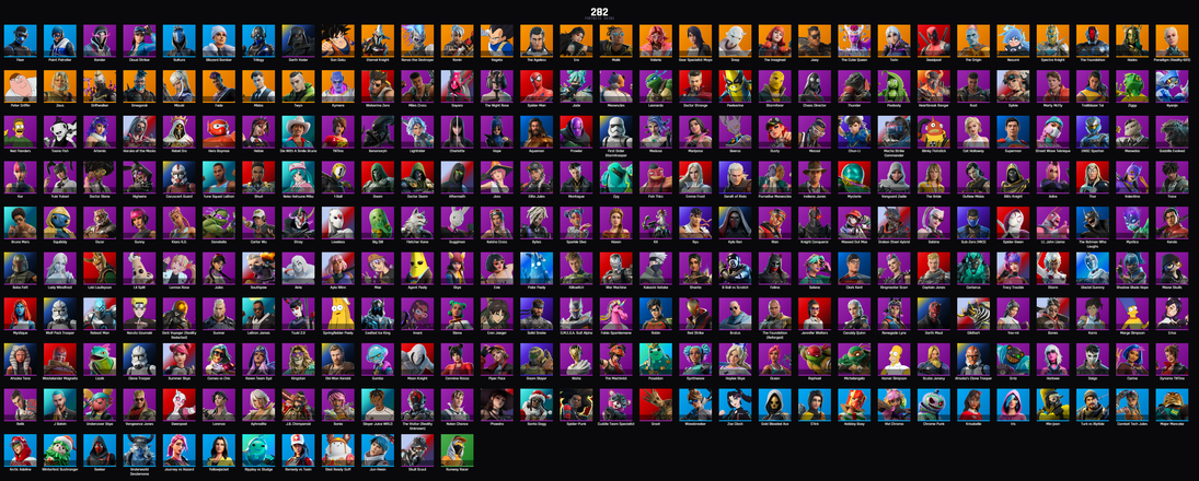 PC PSN XBOX 282 SKINS / SON GOKU / BLIZZARD BOMBER / MIDAS / THE FOUNDATION / CHUN-LI / SPIDER-MAN / SPIDER-GWEN / KAKASHI HATAKE / EREN JEAGER — image 1