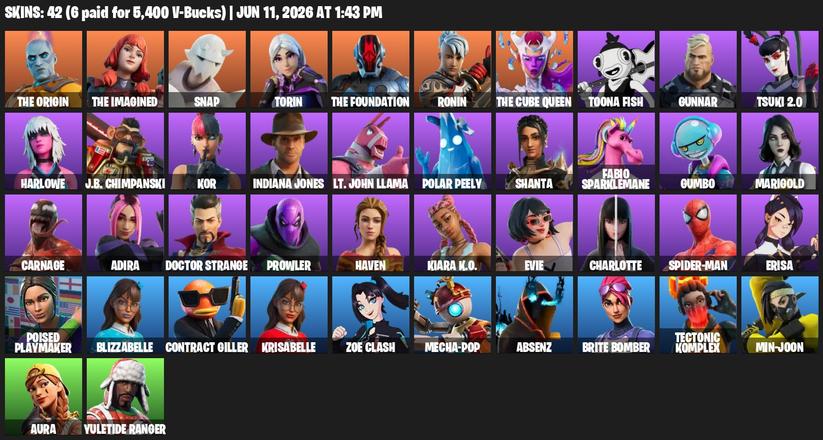 Fortnite ⸱ 42 Skins ⸱ Full Access ⸱ Detailed Inventory — image 3