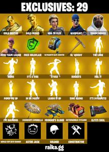 ⭐ GOLD MIDAS 🛡️ 260 SKINS 🐶 SHADY DOGGO 🛡️ GOLD BRUTUS 🏀 NBA 75 FLEX 💎 LUXE ⚡ CATALYST 💀 HADES 🏴‍☠️ BLACKHEART 💀 RENZO THE DESTROYER 🔮 RAZ 🛠️ OG STW 💰 1750 VB